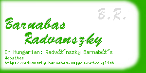 barnabas radvanszky business card